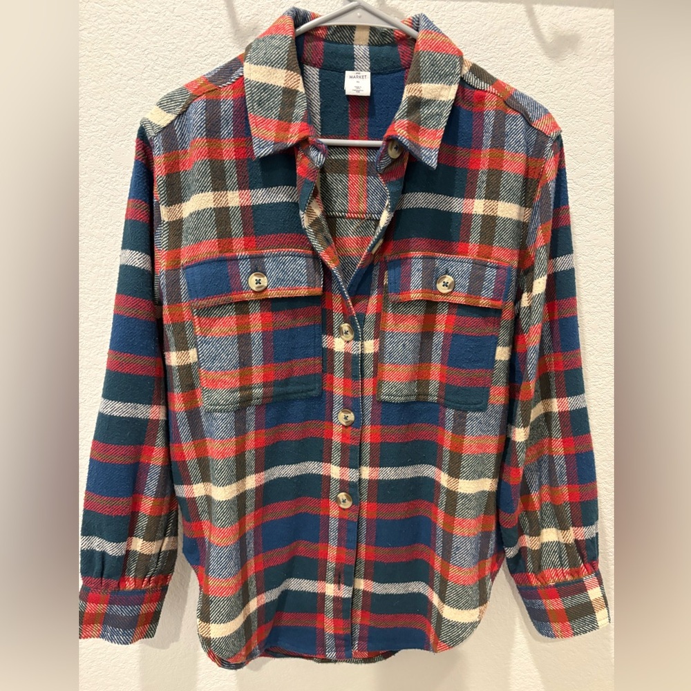 Women’s Melrose and Market Vintage Flannel Button Up Shirt